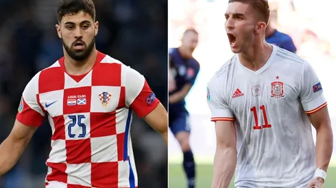 Josko Gvardiol of Croatia (left) and Ferran Torres of Spain (right). (Getty)
