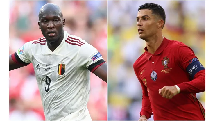 Romelu Lukaku of Belgium (left) and Cristiano Ronaldo of Portugal (right). (Getty)