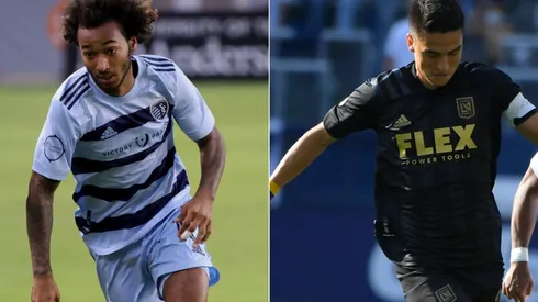 Gianluca Busio of Sporting Kansas City (left) and Eduard Atuesta of Los Angeles FC (right). (Getty)