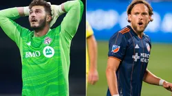 Alex Bono of Toronto FC (left) and Tom Pettersson of FC Cincinnati (right). (Getty)
