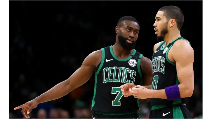 Jaylen Brown & Jayson Tatum. (Getty)