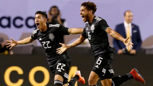 Uriel Antuna (left) Jonathan Dos Santos celebrate a goal in the 2019 Gold Cup final (Getty).