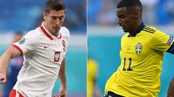 Robert Lewandowski (left) & Alexander Isak. (Getty)