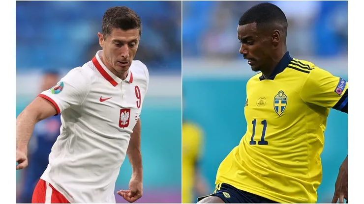 Robert Lewandowski (left) & Alexander Isak. (Getty)