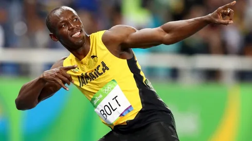 Usain Bolt of Jamaica celebrates winning the Men's 200m Final on Day 13 of the Rio 2016 Olympic Games at the Olympic Stadium (Getty).