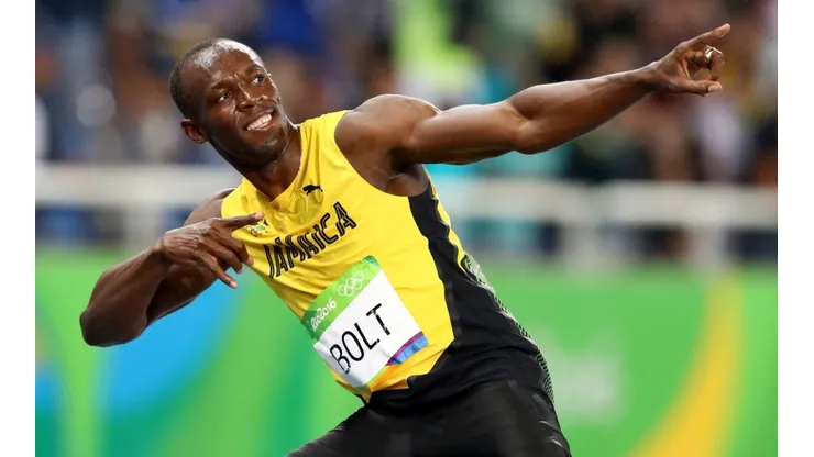 Usain Bolt of Jamaica celebrates winning the Men's 200m Final on Day 13 of the Rio 2016 Olympic Games at the Olympic Stadium (Getty).