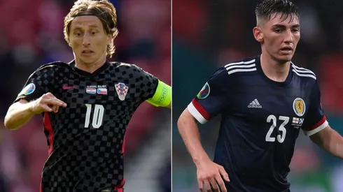 Luka Modric of Croatia (left) and Billy Gilmour of Scotland (Getty).