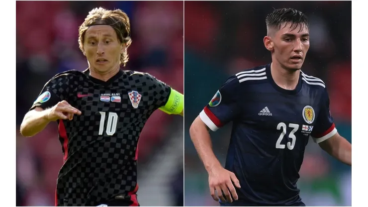 Luka Modric of Croatia (left) and Billy Gilmour of Scotland (Getty).