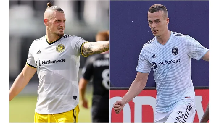 Vito Wormgoor of Columbus Crew (left) and Boris Sekulic of Chicago Fire FC (right). (Getty)