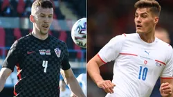 Ivan Perisic of Croatia (left) and Patrik Schick of the Czech Republic (right). (Getty)
