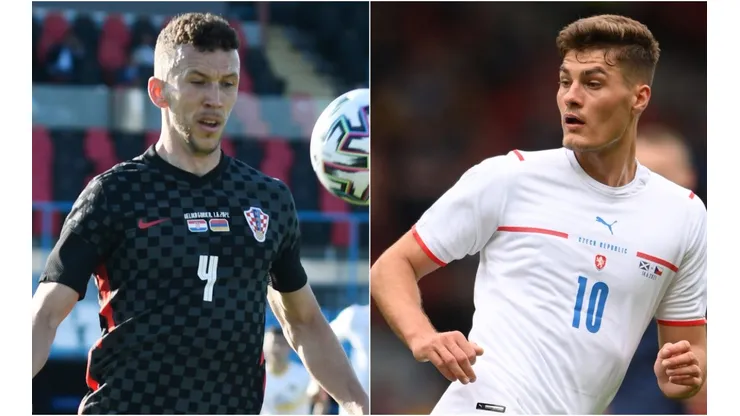 Ivan Perisic of Croatia (left) and Patrik Schick of the Czech Republic (right). (Getty)