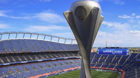 The inaugural 2021 Nations League Finals trophy (Instagram @concacaf).