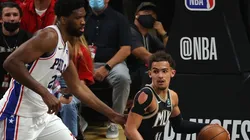 Joel Embiid vs. Trae Young. (Getty)