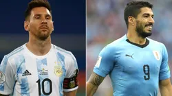 Lionel Messi of Argentina (left) and Luis Suárez of Uruguay (right). (Getty)