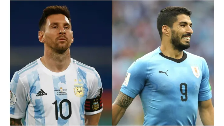 Lionel Messi of Argentina (left) and Luis Suárez of Uruguay (right). (Getty)