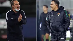 Chile's manager, Martín Lasarte (left), and Bolivia's coach, César Farías (right). (Getty)