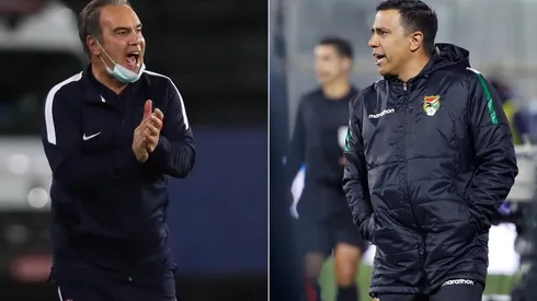 Chile's manager, Martín Lasarte (left), and Bolivia's coach, César Farías (right). (Getty)