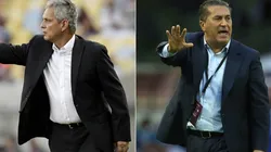 Colombia's manager, Reinaldo Rueda (left), and Venezuela's coach, José Peseiro (right). (Getty).