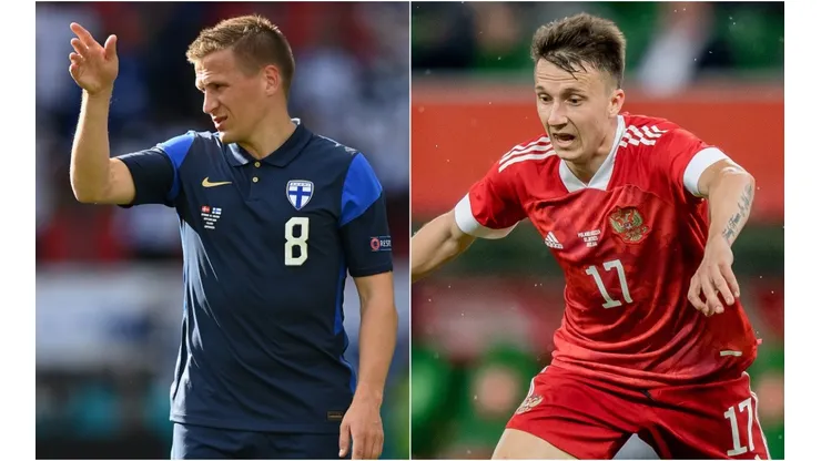 Robin Lod of Finland (left) and Aleksander Golovin of Russia (Getty).