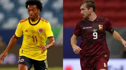Juan Cuadrado of Colombia (left) and Fernando Aristeguieta of venezuela (Getty).