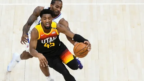 Kawhi Leonard & Donovan Mitchell. (Getty)