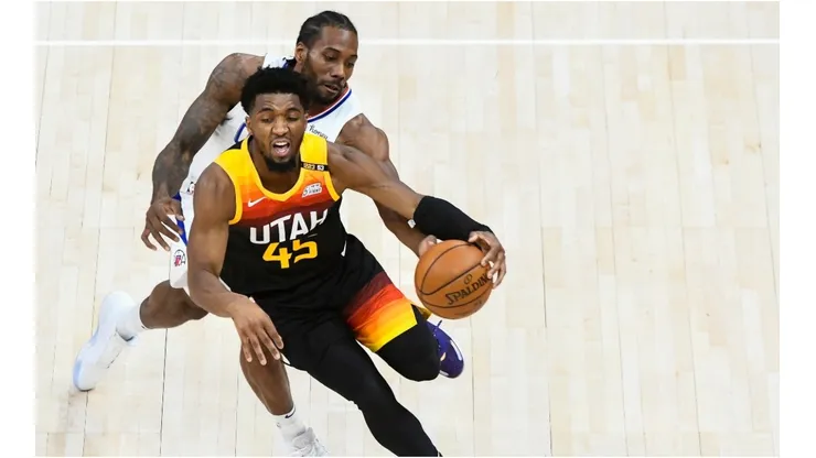 Kawhi Leonard & Donovan Mitchell. (Getty)