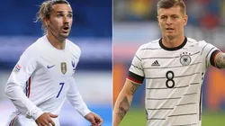 Antoine Griezmann of France (left) and Toni Kroos of Germany (right). (Getty)