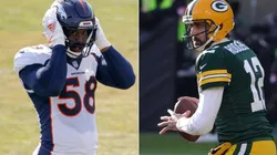 Von Miller (left) & Aaron Rodgers. (Getty)
