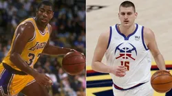 Magic Johnson (left) & Nikola Jokic. (Getty)