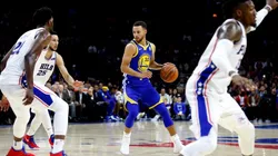 Stephen Curry vs. the Sixers. (Getty)