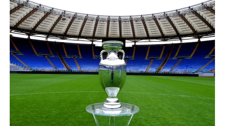A general view of the UEFA Euro 2020 Trophy at Stadio Olimpico. (Getty)