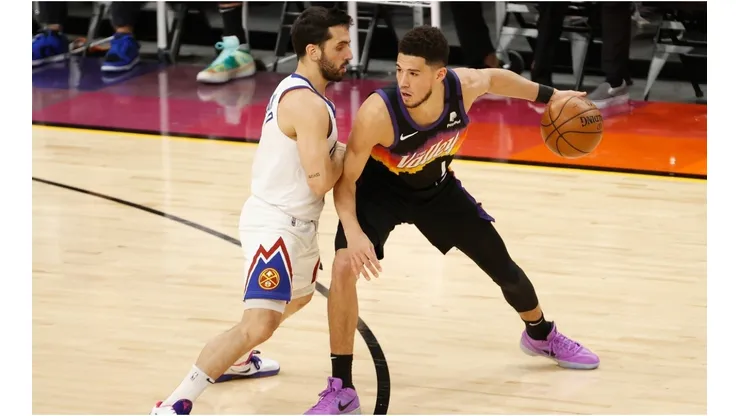 Facundo Campazzo guarding Devin Booker. (Getty)