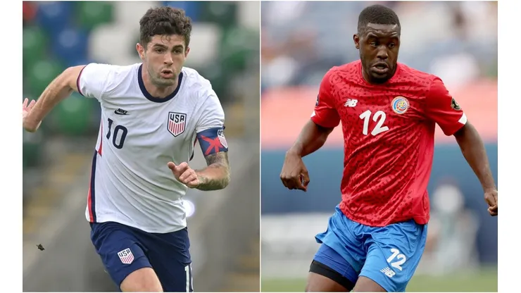 Christian Pulisic of USA (left) and John Campbell of Costa Rica (Getty).