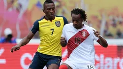 Pervis Estupiñan of Ecuador (left) and André Carrillo of Peru (Getty).