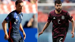 Sergiño Dest of United States (left) and Nestor Araujo of Mexico (Gerrty).