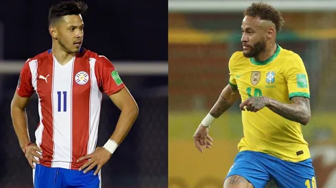 Angel Romero of Paraguay (left) and Neymar of Brazil (Getty).