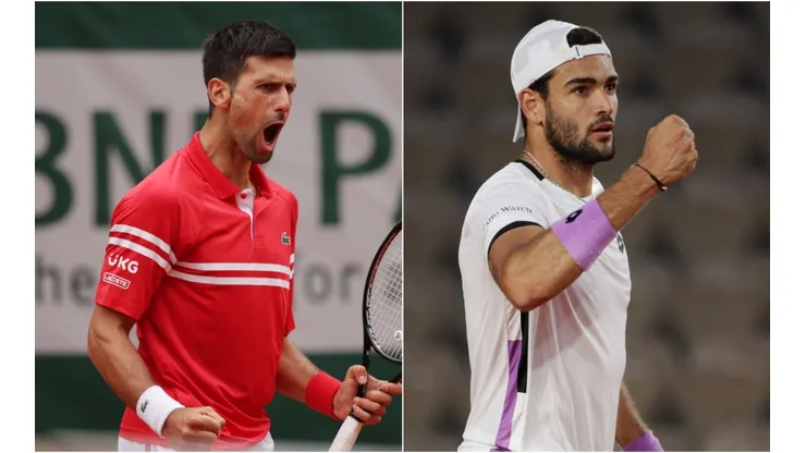 Novak Djokovic (left) and Matteo Berrettini (Getty).