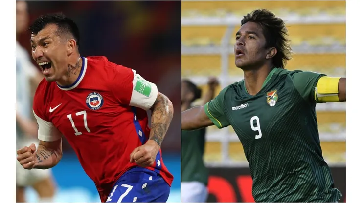 Gary Medel of Chile (left) and Marcelo Moreno Martins of Bolivia (right). (Getty)