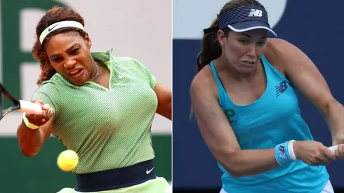 Serena Williams of the United States (left) and Danielle Collins of the United States (right). (Getty)