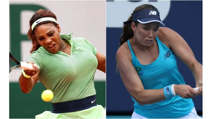 Serena Williams of the United States (left) and Danielle Collins of the United States (right). (Getty)