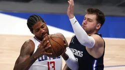 Paul George & Luka Doncic. (Getty)
