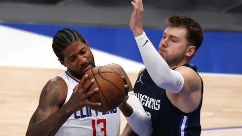 Paul George & Luka Doncic. (Getty)