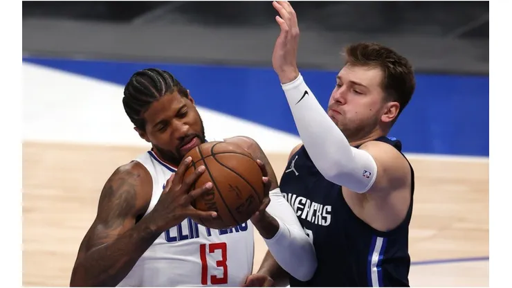 Paul George & Luka Doncic. (Getty)