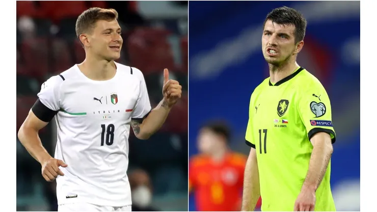 Nicolò Barella of Italy (left) and Ondrej Kudela of Czech Republic (right). (Getty)