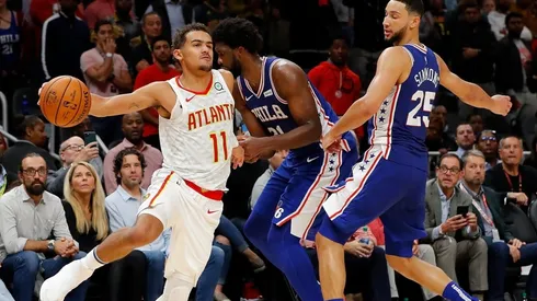 Trae Young, Joel Embiid & Ben Simmons. (Getty)