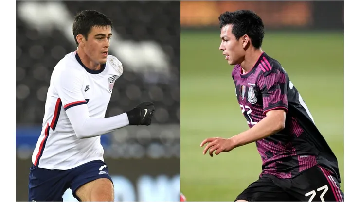 Giovanni Reyna of United States and Hirving Lozano of Mexico (Getty).