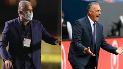 Brazil coach, Tite, (left) and Ecuador manager, Gustavo Alfaro (right). (Getty).