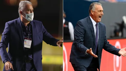 Brazil coach, Tite, (left) and Ecuador manager, Gustavo Alfaro (right). (Getty).