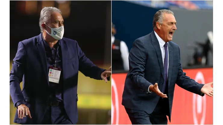 Brazil coach, Tite, (left) and Ecuador manager, Gustavo Alfaro (right). (Getty).