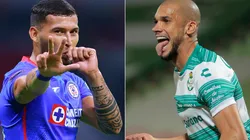 Juan Escobar of Cruz Azul (left) and Matheus Doria of Santos Laguna (right). (Getty)